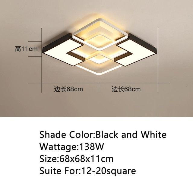 Chandelier For Living Room Bedroom Study Room Dimmable 110V 220V White+Black Crystal Ceiling Chandelier - Frontier General Hardware