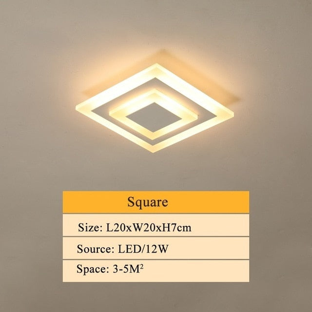 Modern ceiling lights 12w for hallway balcony corridor Coffe white light lamps bedroom luminaria teto acrylic lamparas de techo|Ceiling Lights - Frontier General Hardware