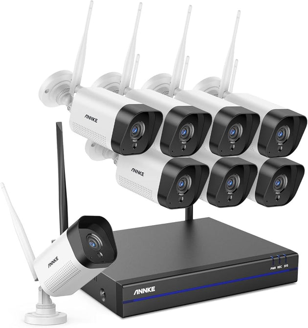 ANNKE 5MP Outdoor WiFi Surveillance Camera System With Two Way Audio Motion Detection Night Vision Kit Frontier General Hardware
