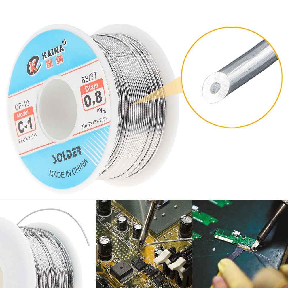 63/37 C 1 100g High Purity Rosin Core Solder Tin Lead Wire Reel for Electric Soldering Iron 0.6mm 0.8mm 1.0mm 1.2mm 1.5m 2.0mm|Welding Wires