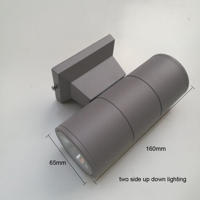 Up Down Outdoor Wall Light Black Gray 10W Waterproof 65 * 160mm Garden Porch Led Lamp Aluminum IP65|lamp outdoor|led outdoor lampled wall outdoor - Frontier General Hardware