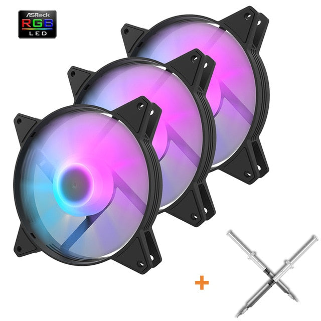 darkFlash RGB PC Case Fan 120mm 12V 4pin Quiet Desktop Computer Cooler Cooling Fans LED ARGB Fan 3 Pack with free Thermal Grease|Fans & Cooling - Frontier General Hardware