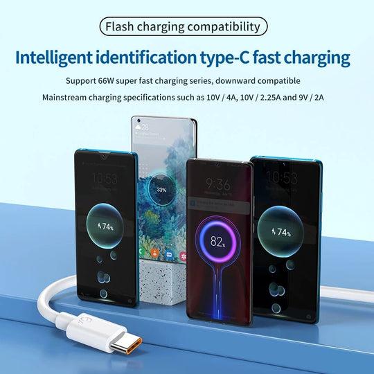6A Cable Huawei  C Fast Charge 66W 40W Supercharge Cord for P40 P50 P60 Pro Mate 50 40 30 X2 XS 2 Honor 70 Magic 3 Frontier General Hardware