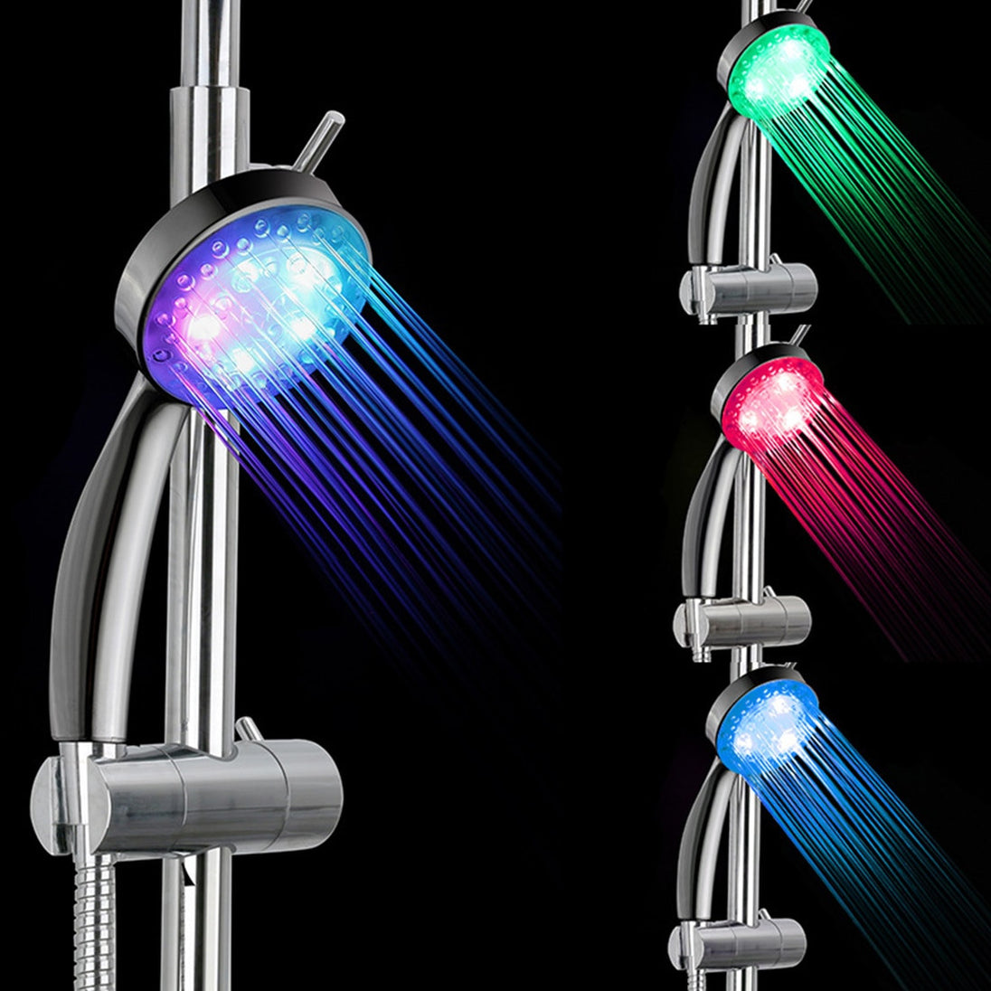 7 Color LED Shower Head No LED Rainfall Changing Shower Head pressure Automatic Waterfall Shower Single Bathroom Showerhead|Shower Heads| - Frontier General Hardware