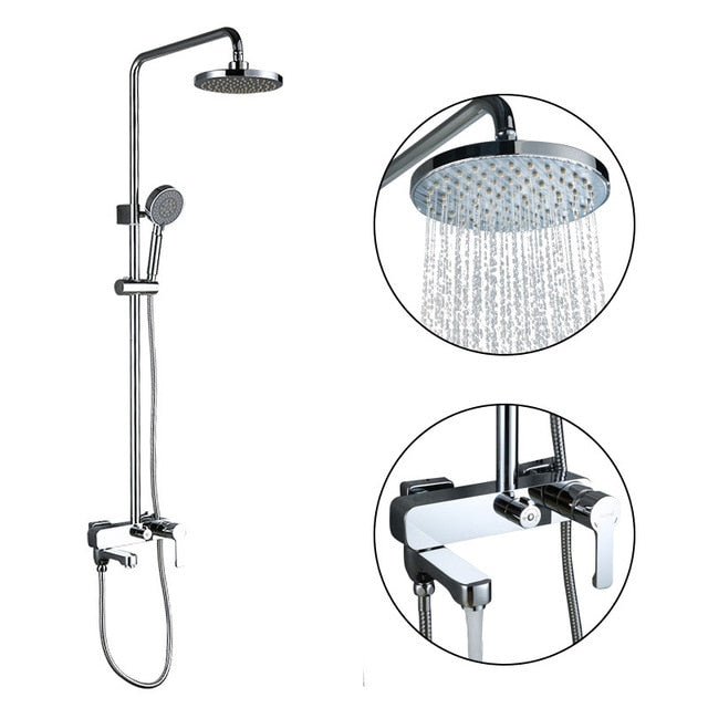 GAPPO Shower System bathroom shower faucet tap bath mixer bathtub faucet set waterfall shower set chrome rain shower head|Shower System| - Frontier General Hardware
