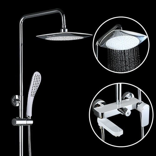 GAPPO Shower System bathroom shower faucet tap bath mixer bathtub faucet set waterfall shower set chrome rain shower head|Shower System| - Frontier General Hardware
