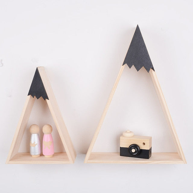 GIANTEX 2pcs/set Home Decor Nordic Style For Baby Room decor Wall Shelf Wood Snow Mountain Shelf Floating Shelf For Kids Room|Decorative Shelves| - Frontier General Hardware