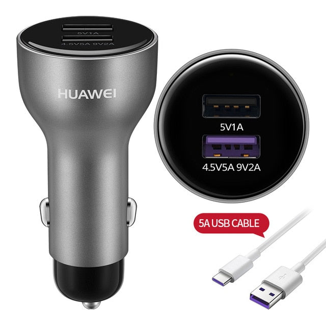 Huawei Car Fast Charger Intelligent Quick Chargers 27.5W 4.5V 9V 5A Type C Cable For Samsung Iphone SuperCharger AP38 - Frontier General Hardware