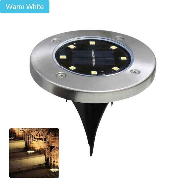 8/10/12LED Solar Power Buried Light Under Ground Lamp Outdoor Path Way Garden Decking White Warm White Light Landscape Lights|Outdoor Landscape Lighting