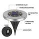 8/10/12LED Solar Power Buried Light Under Ground Lamp Outdoor Path Way Garden Decking White Warm White Light Landscape Lights|Outdoor Landscape Lighting
