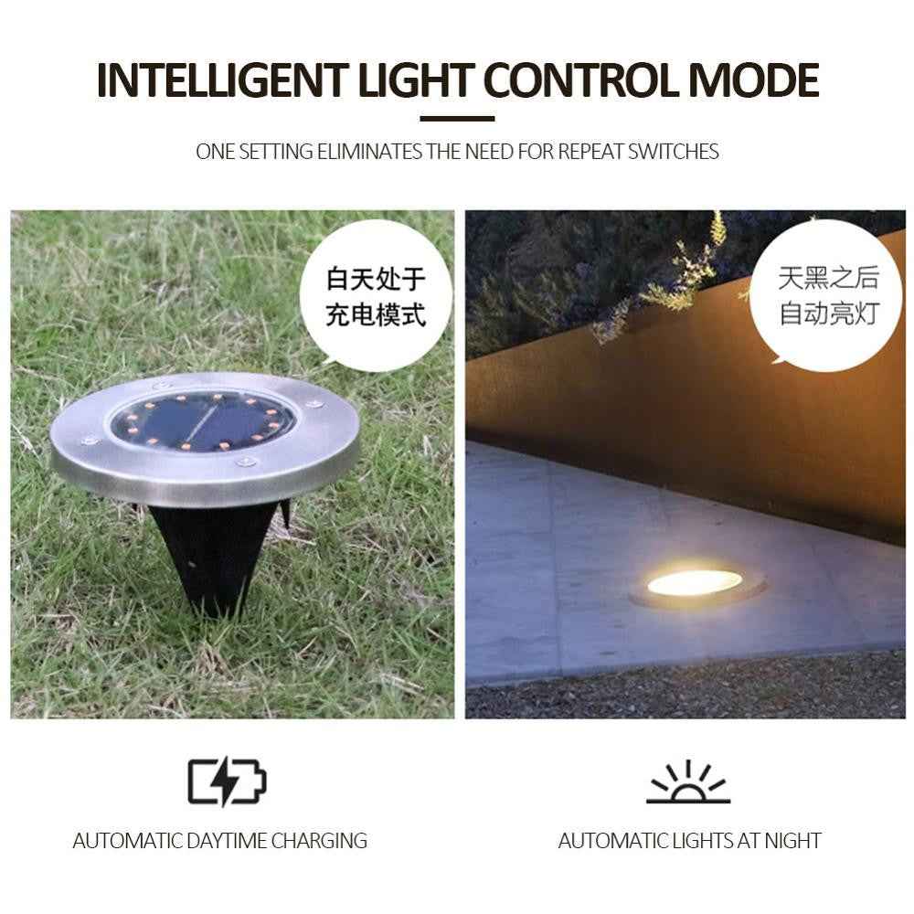 8/10/12LED Solar Power Buried Light Under Ground Lamp Outdoor Path Way Garden Decking White Warm White Light Landscape Lights|Outdoor Landscape Lighting