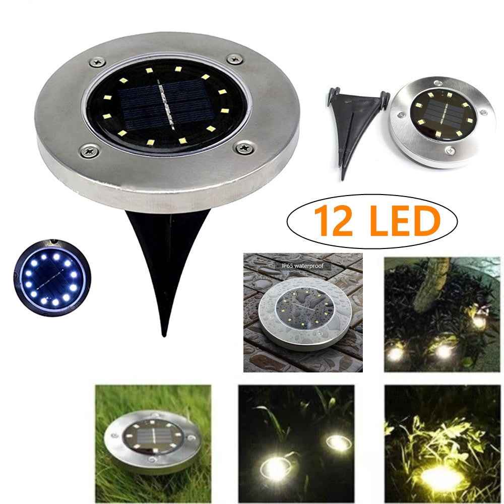8/10/12LED Solar Power Buried Light Under Ground Lamp Outdoor Path Way Garden Decking White Warm White Light Landscape Lights|Outdoor Landscape Lighting