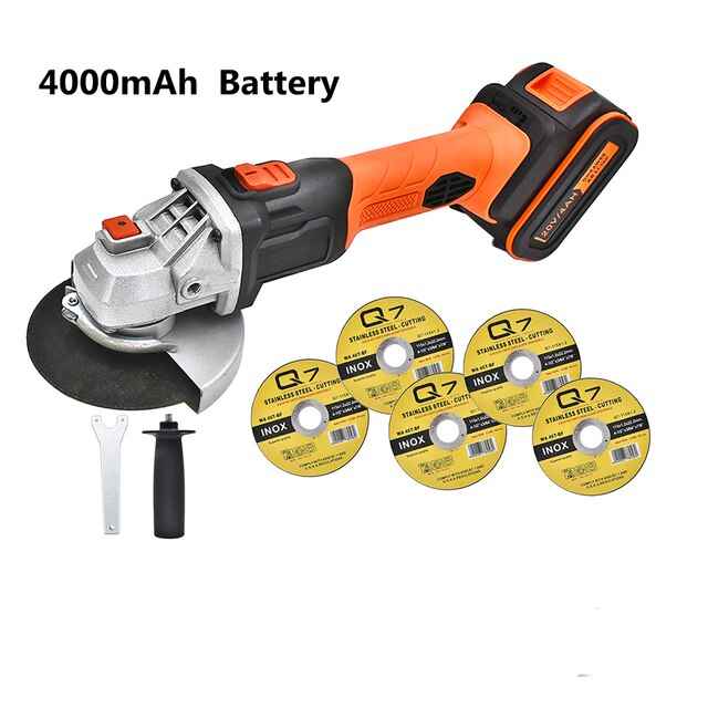 GOXAWEE Electric Cordless Angle Grinder 20V Rechargeable Lithium Battery 4000mAh Grinding Machine Power Tools For Cutting Metal|Grinders