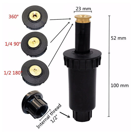 90 360 Degree Pop up Sprinklers Plastic Lawn Watering Sprinkler Head Adjustable Garden Spray Nozzle 1/2" Female Thread 1 Pc|lawn watering|sprinkler headspray nozzle - Frontier General Hardware