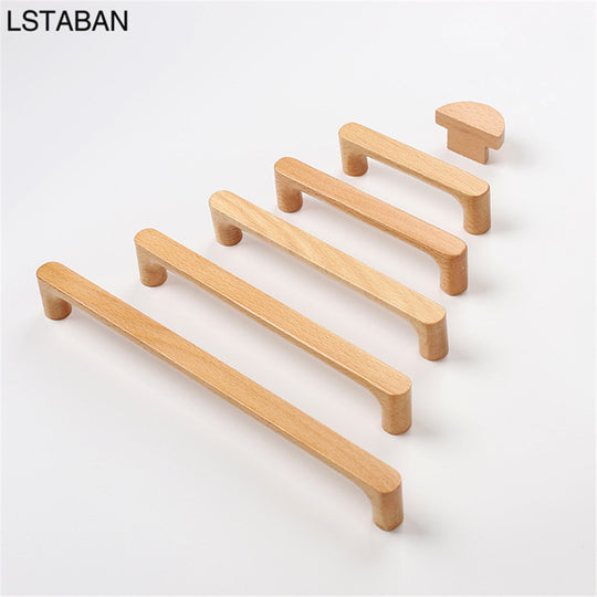 Nordic Solid Wood Cabinet Handles For Kitchen Wardrobe Doors And Drawers Round Pull Handle Hardware Frontier General Hardware