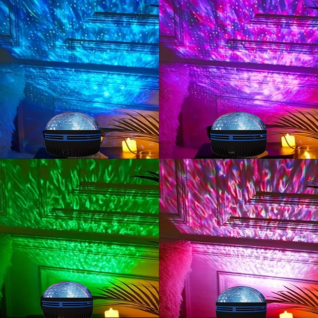 1pc Star Projector, Galaxy Projector, Water Ocean Wave Projector For Bedroom Night Light Room Decor With 7-Colors Patterns Frontier General Hardware