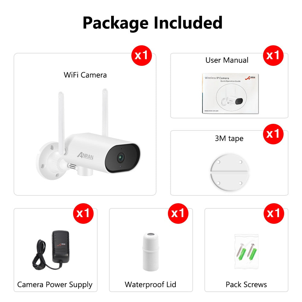 ANRAN 5MP Wireless Pan Tilt Camera Human Detection Tracking Camera Surveillance Security Camera Wifi Outdoor Camera|Surveillance Cameras| - Frontier General Hardware