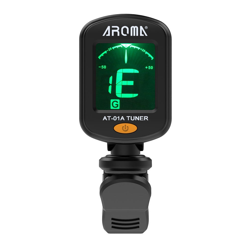 AROMA Digital Guitar Tuner Mini Clip on 360 Rotating LCD High Sensitivity Tuning for Bass Ukulele Guitar Accessories AT 101|Guitar Parts & Accessories - Frontier General Hardware