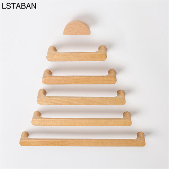 Nordic Solid Wood Cabinet Handles For Kitchen Wardrobe Doors And Drawers Round Pull Handle Hardware Frontier General Hardware