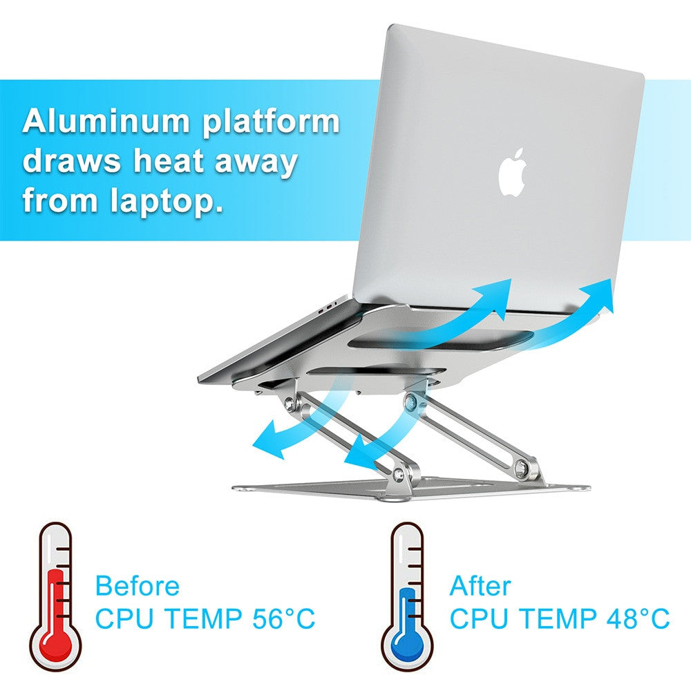 Adjustable Aluminum Laptop Stand Ergonomic Multi Angle Desk Laptop Holder w/Heat Vent for Notebook MacBook Dell HP More 10 17.3"|Laptop Stand - Frontier General Hardware
