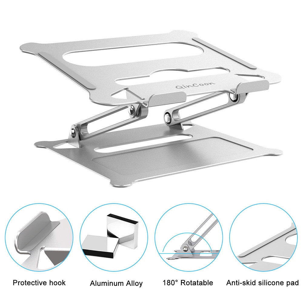 Adjustable Aluminum Laptop Stand Ergonomic Multi Angle Desk Laptop Holder w/Heat Vent for Notebook MacBook Dell HP More 10 17.3"|Laptop Stand - Frontier General Hardware