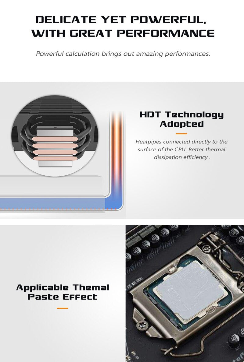 Aigo 120mm 4pin CPU fan CPU Cooler 4 Heatpipes CPU Cooler Radiator for AMD Intel 775/115/AM3/AM4 Blue LED Silent CPU Cooling fan|Fans & Cooling - Frontier General Hardware