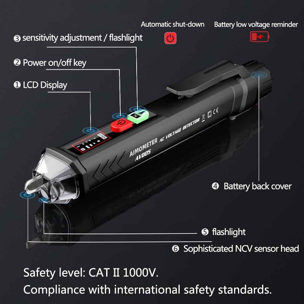 BSIDE Voltage detector indicator Smart Non contact Electric pen Neutral/Live Wire Continuity Tester Voltmeter test Better HT100E|Voltage Meters
