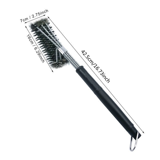 Barbecue Grill Stainless Steel BBQ Brush Wire Bristles Non stick Cleaning Brushes With Handle Remove Stains BBQ Accessories|Cleaning Brushes - Frontier General Hardware