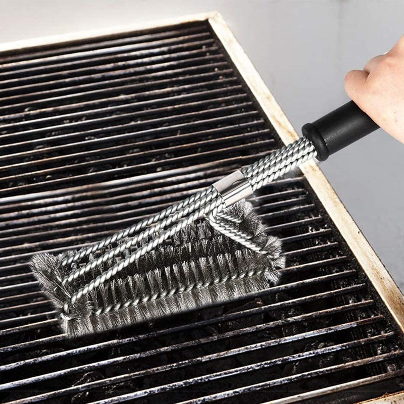 Barbecue Grill Stainless Steel BBQ Brush Wire Bristles Non stick Cleaning Brushes With Handle Remove Stains BBQ Accessories|Cleaning Brushes - Frontier General Hardware