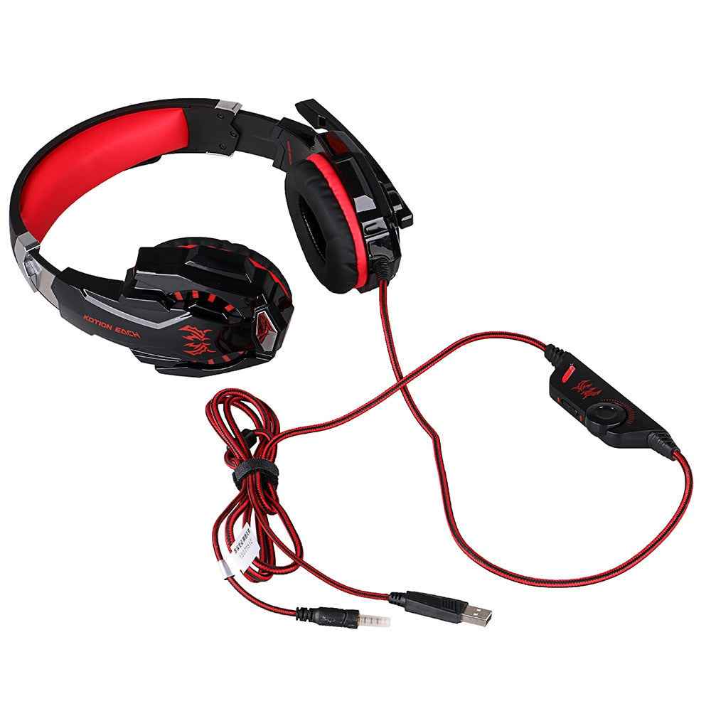 Best KOTION EACH G9000 3.5mm Game Gaming Headphone Headset Earphone With Mic LED Light For Laptop Tablet / PS4 / Mobile Phones|earphone with mic|headset earphonekotion each