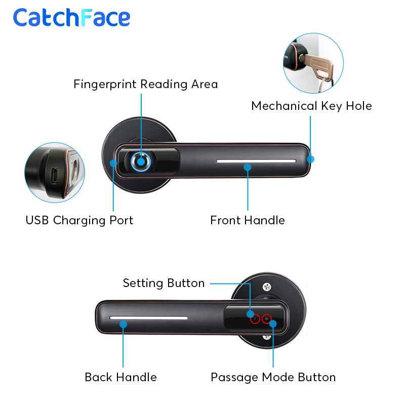 Biometric Fingerprint Door Lock Intelligent Electronic Lock For Home and Office Security With Mechanical key|Electric Lock