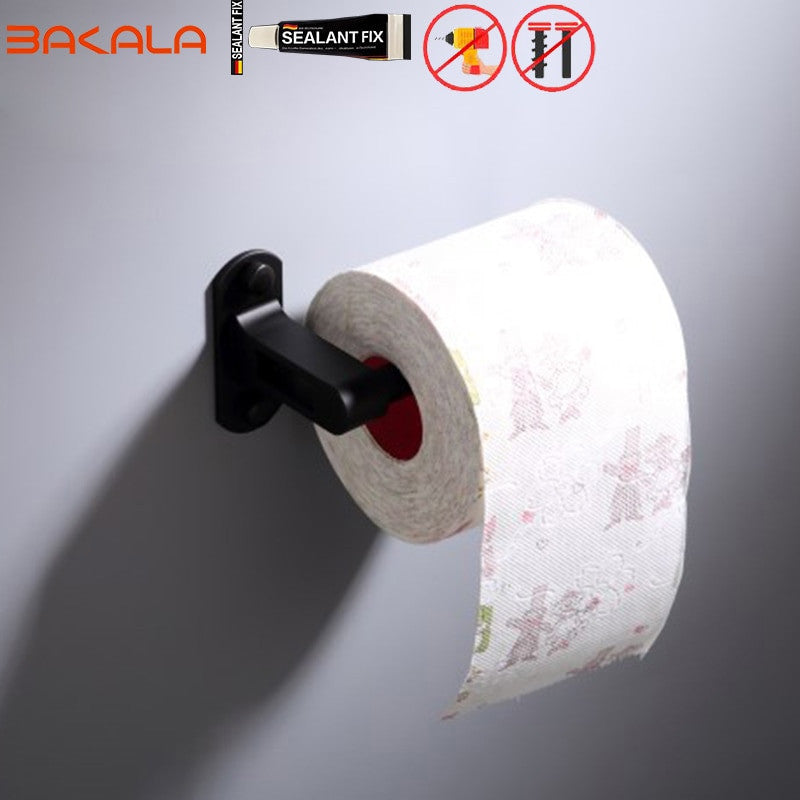 Black Bathroom Accessories Paper towel rack Blower frame Single pole Double rod Towel rack Soap dish Towel ring Clothes hook|Bath Hardware Sets - Frontier General Hardware