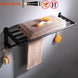 Black Bathroom Accessories Paper towel rack Blower frame Single pole Double rod Towel rack Soap dish Towel ring Clothes hook|Bath Hardware Sets - Frontier General Hardware