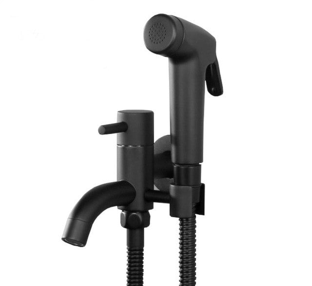 Black Handheld Bidet Spray ABS Shower Sprayer Set Toilet Faucet Shower Bidet With Hose and Holder BD544|Bidets - Frontier General Hardware