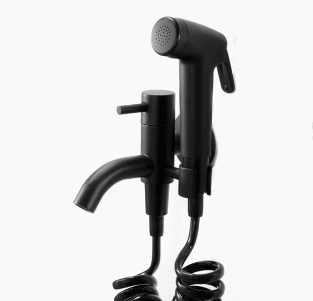 Black Handheld Bidet Spray ABS Shower Sprayer Set Toilet Faucet Shower Bidet With Hose and Holder BD544|Bidets - Frontier General Hardware
