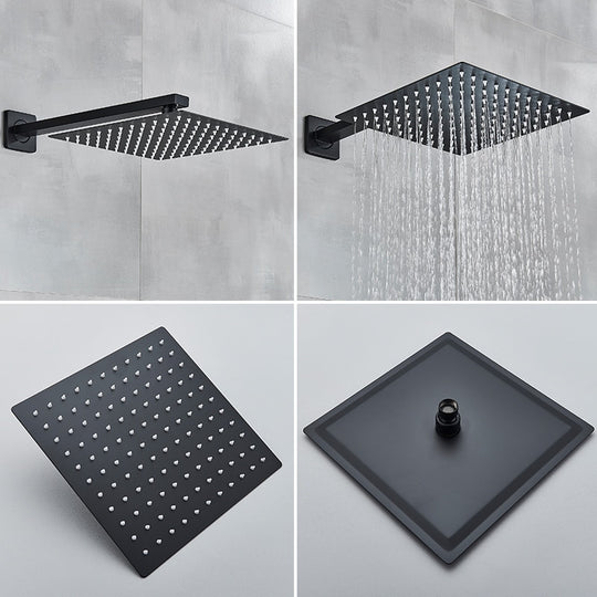 Black Wall Mounted Shower Faucet Set With Rainfall Showerhead And Hand Shower Brass Mixer Tap Bath Spout 8 To 16 Inch Frontier General Hardware