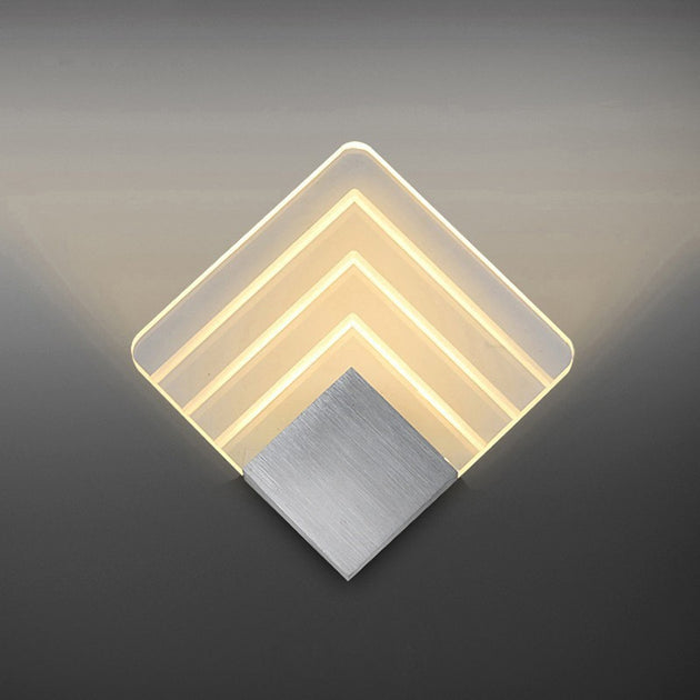Black Silver Acrylic LED Wall Lamp Sconce Bedroom Indoor Lighting Staircase Bathroom Luminaria Wandlamp Frontier General Hardware