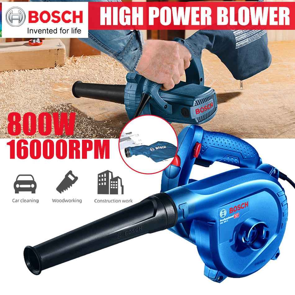 Bosch Electric Handheld Cordless Air Blower Vacuum Dust Cleaner 800W Leaf House Cleaning Blowing And Suction For Woodworking|Blowers