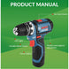 Bosch GSR12V Cordless Drill Electric Drill Wireless Power Driver Lithium Ion Battery Screwdriver Drilling Machine With LED Ligh|Electric Drills - Frontier General Hardware