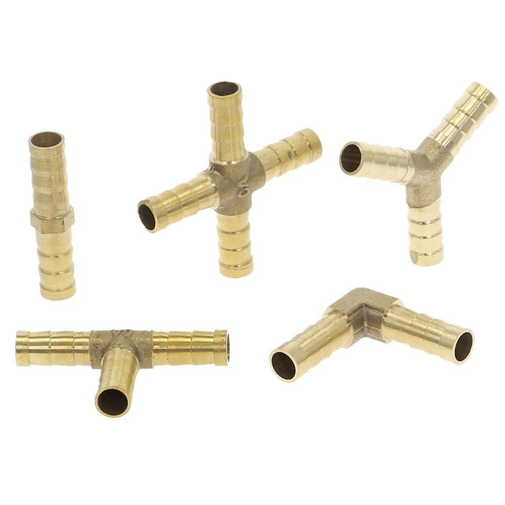 Brass Barb Pipe Fitting 3 4 Way T Y Straight Elbow Hose Barb 6 8 10 12 14 16 19mm Copper Barbed Connector Joint Coupler Adapter|Pipe Fittings - Frontier General Hardware