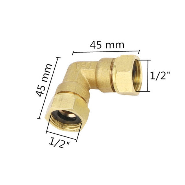 Brass Elbow G1/2 Junction Union Joint Coupling 1/2" Male/Female Connector Plumbing Pipe Fittings Copper Connection Adapters|Pipe Fittings - Frontier General Hardware