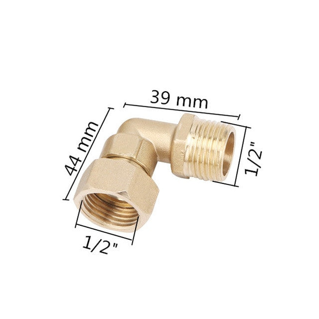 Brass Elbow G1/2 Junction Union Joint Coupling 1/2" Male/Female Connector Plumbing Pipe Fittings Copper Connection Adapters|Pipe Fittings - Frontier General Hardware