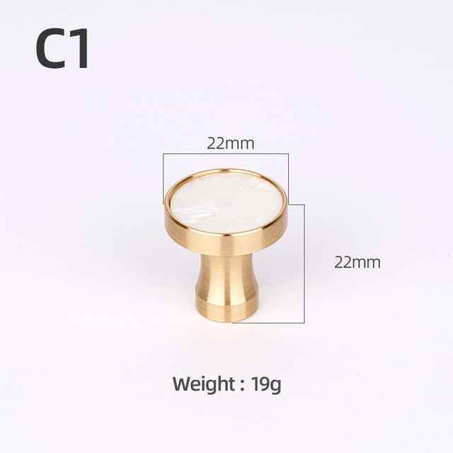 Brass Furniture Handles Elegant Door Knobs and Handles for Cabinet Kitchen Cupboard Drawer Pulls Wall Hanging Hooks Shell Resin|Cabinet Pulls