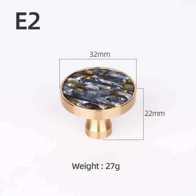 Brass Furniture Handles Elegant Door Knobs and Handles for Cabinet Kitchen Cupboard Drawer Pulls Wall Hanging Hooks Shell Resin|Cabinet Pulls
