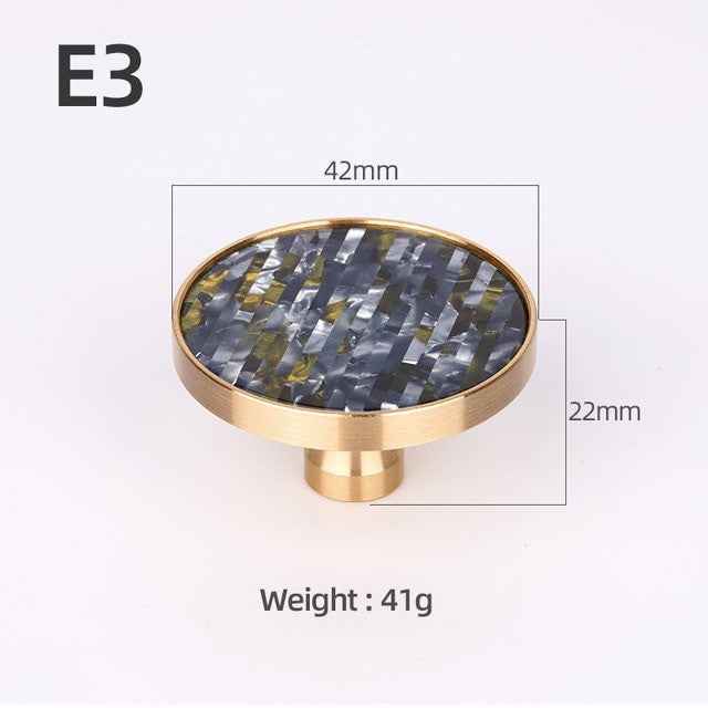 Brass Furniture Handles Elegant Door Knobs and Handles for Cabinet Kitchen Cupboard Drawer Pulls Wall Hanging Hooks Shell Resin|Cabinet Pulls