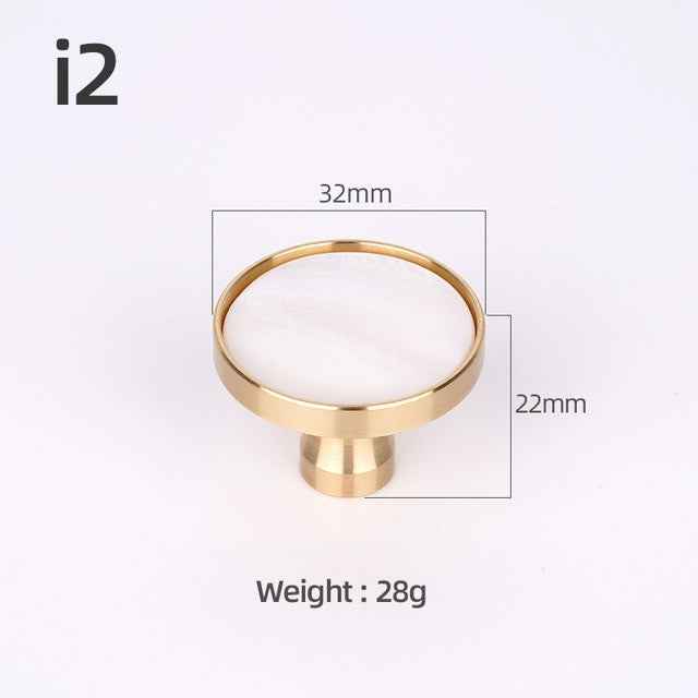 Brass Furniture Handles Elegant Door Knobs and Handles for Cabinet Kitchen Cupboard Drawer Pulls Wall Hanging Hooks Shell Resin|Cabinet Pulls