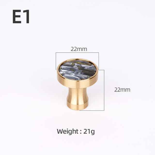 Brass Furniture Handles Elegant Door Knobs and Handles for Cabinet Kitchen Cupboard Drawer Pulls Wall Hanging Hooks Shell Resin|Cabinet Pulls