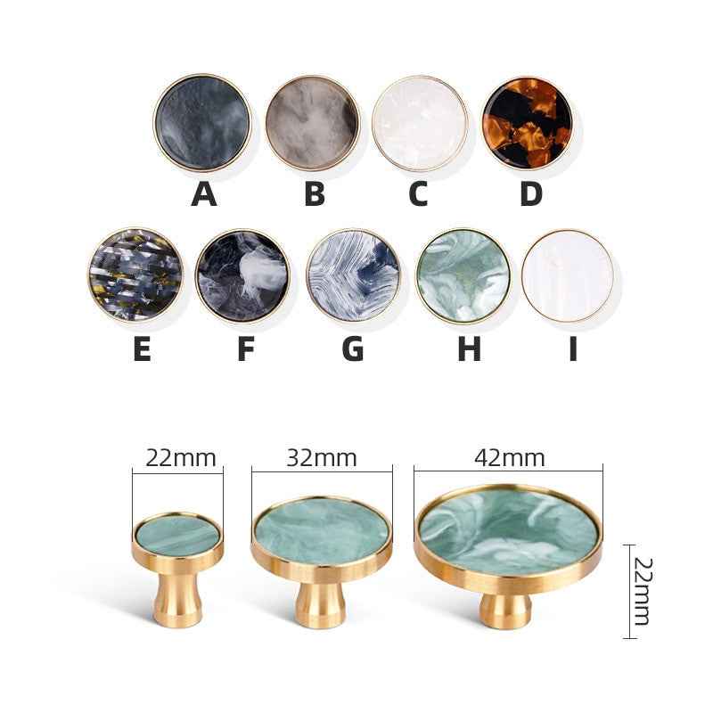 Brass Furniture Handles Elegant Door Knobs and Handles for Cabinet Kitchen Cupboard Drawer Pulls Wall Hanging Hooks Shell Resin|Cabinet Pulls