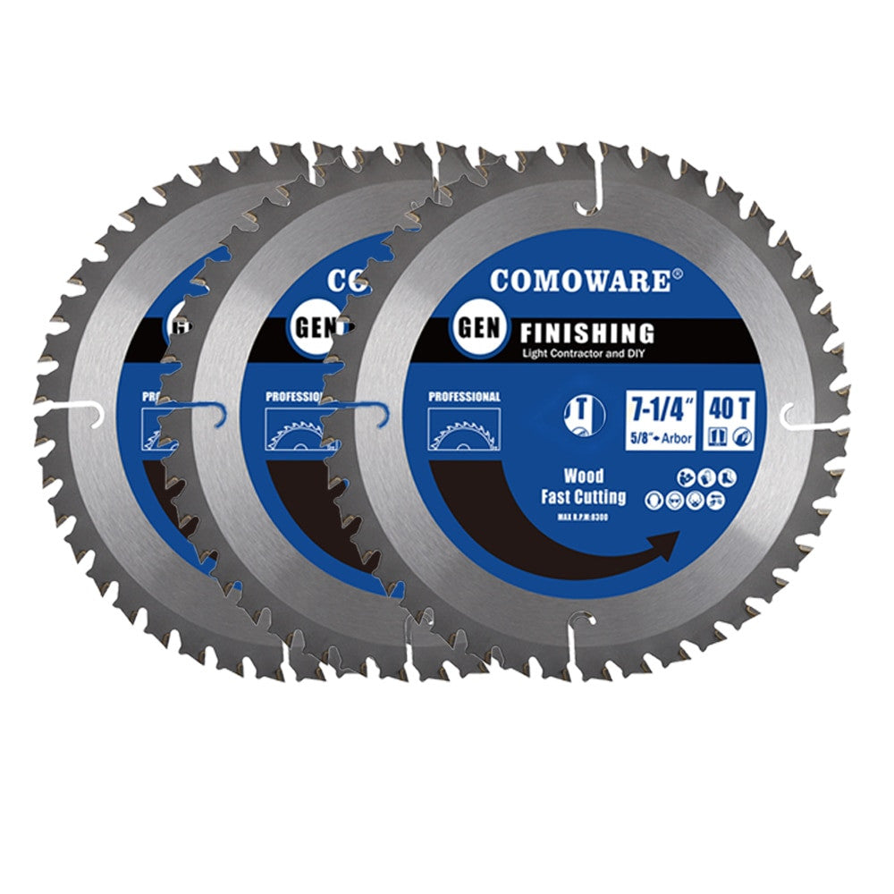 Comoware 185mm Circular Saw Blades 40 Tooth TCT Carbide Cutter Blade With 0.625 Inch Arbor For Wood Cutting Frontier General Hardware