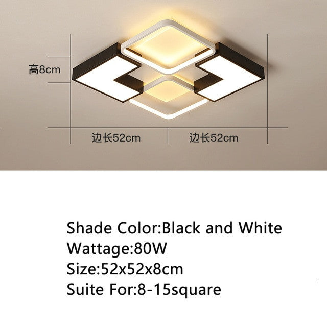 Chandelier For Living Room Bedroom Study Room Dimmable 110V 220V White+Black Crystal Ceiling Chandelier - Frontier General Hardware